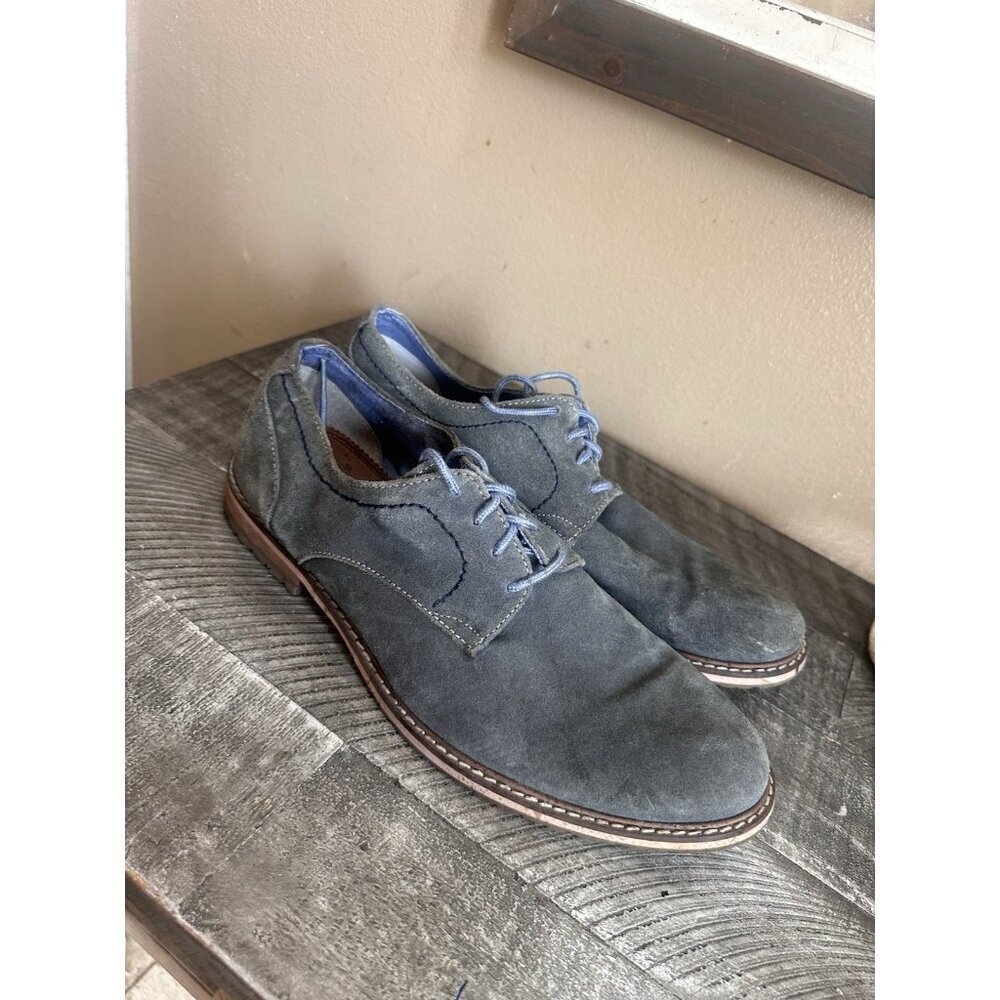 Ben Sherman Mens Oxford Gray Suede Dress Shoe Size 10